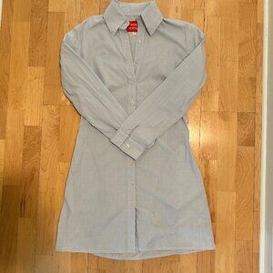 Minnie Mortimer Light Blue Button Down Shirt Dress with Belt Size Small Preppy